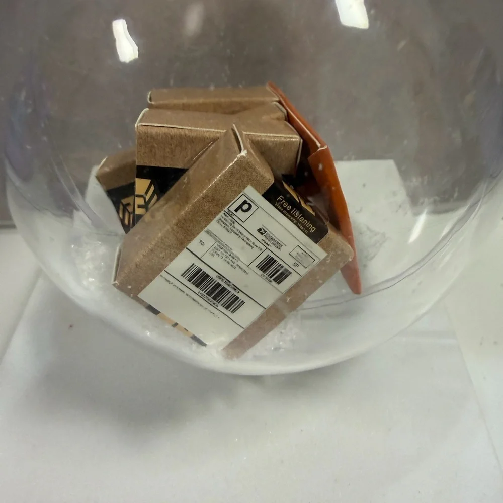 💜3/$15 Amazon Clear Plastic Ornament Ball with Mini Package Display